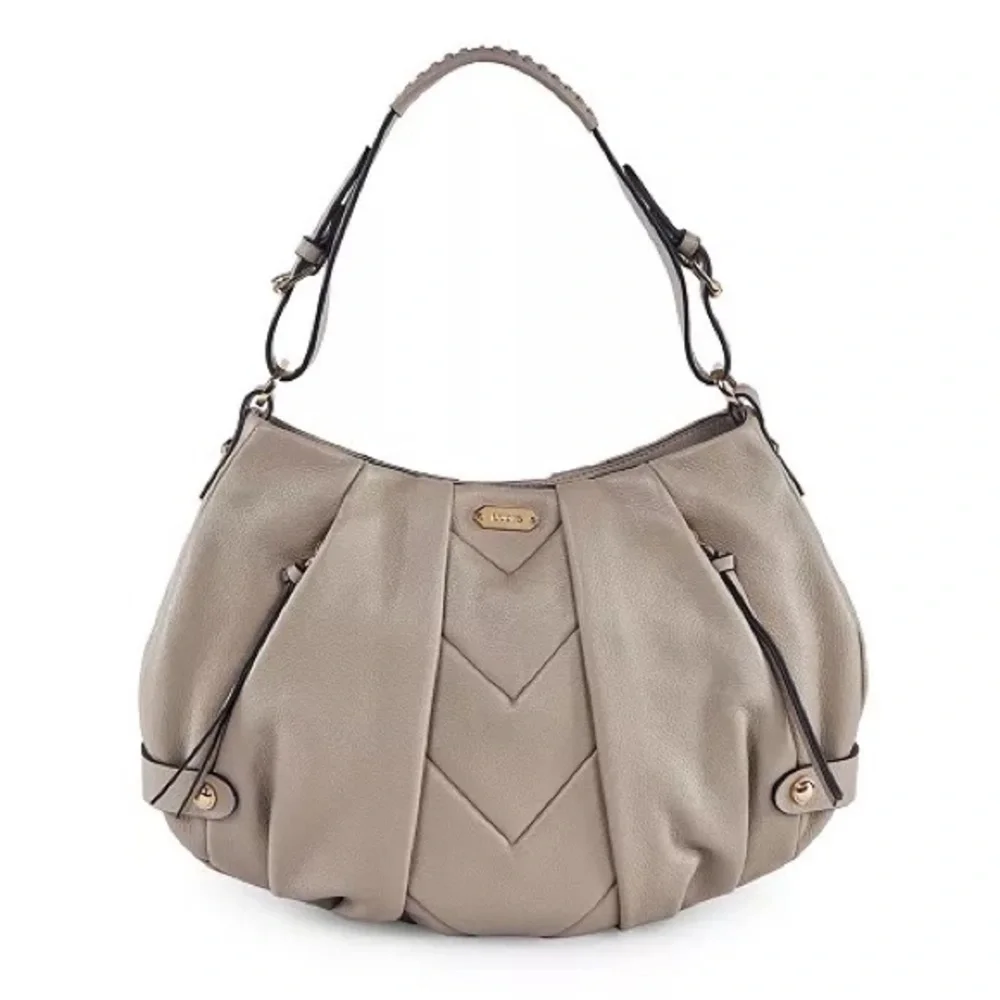 LODIS Women's Majestic Grey Leather Hobo Side Pockets Bag Shoulder‎ Bag